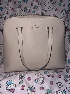 Kate Spade Sadie Saffiano Leather Medium Dome Satchel Warm Beige Pink